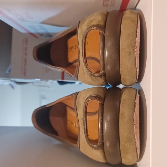 Tory Burch  Green 70s Peep Toe Leather & Suede Platform Pumps 9.5 M - Picture 10 of 10